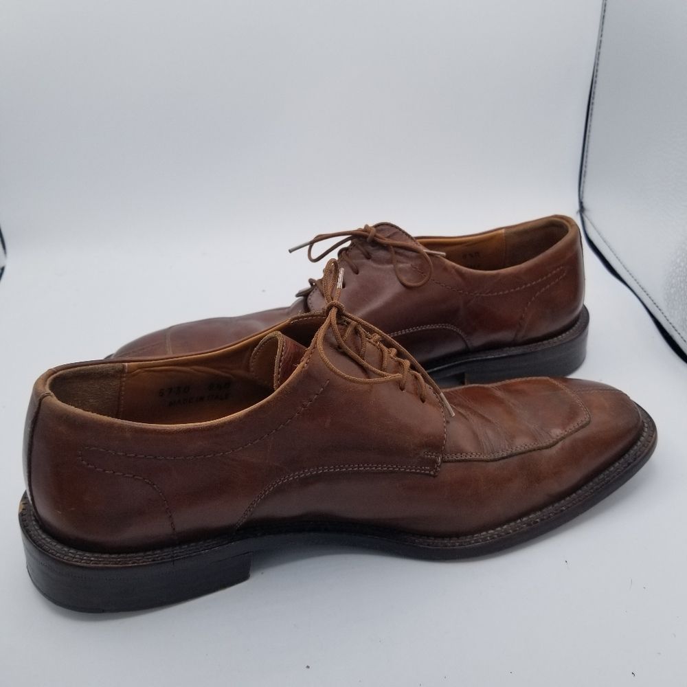 Mens Oxford shoes 9.5 Cole Haan Wooden Soles Brown Lace Up lacers Italy - Picture 2 of 14
